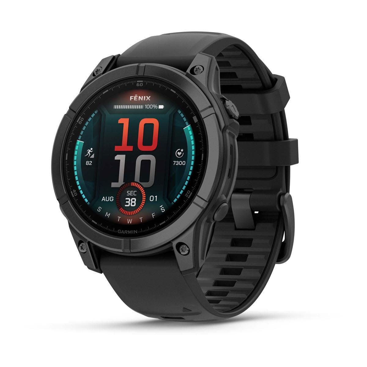 Garmin Fenix 8/E Premium Multisport Gps Smartwatch with Built-in Led Flashlight Stainless Steel with Black