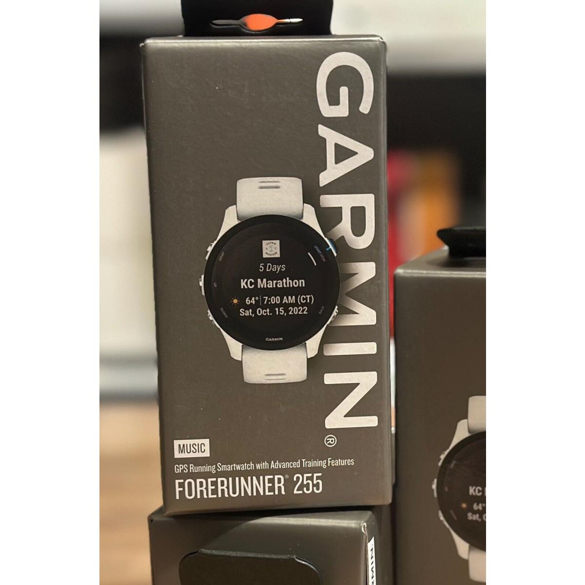 Garmin Forerunner 255 Music Gps Watch - Black/whitestone