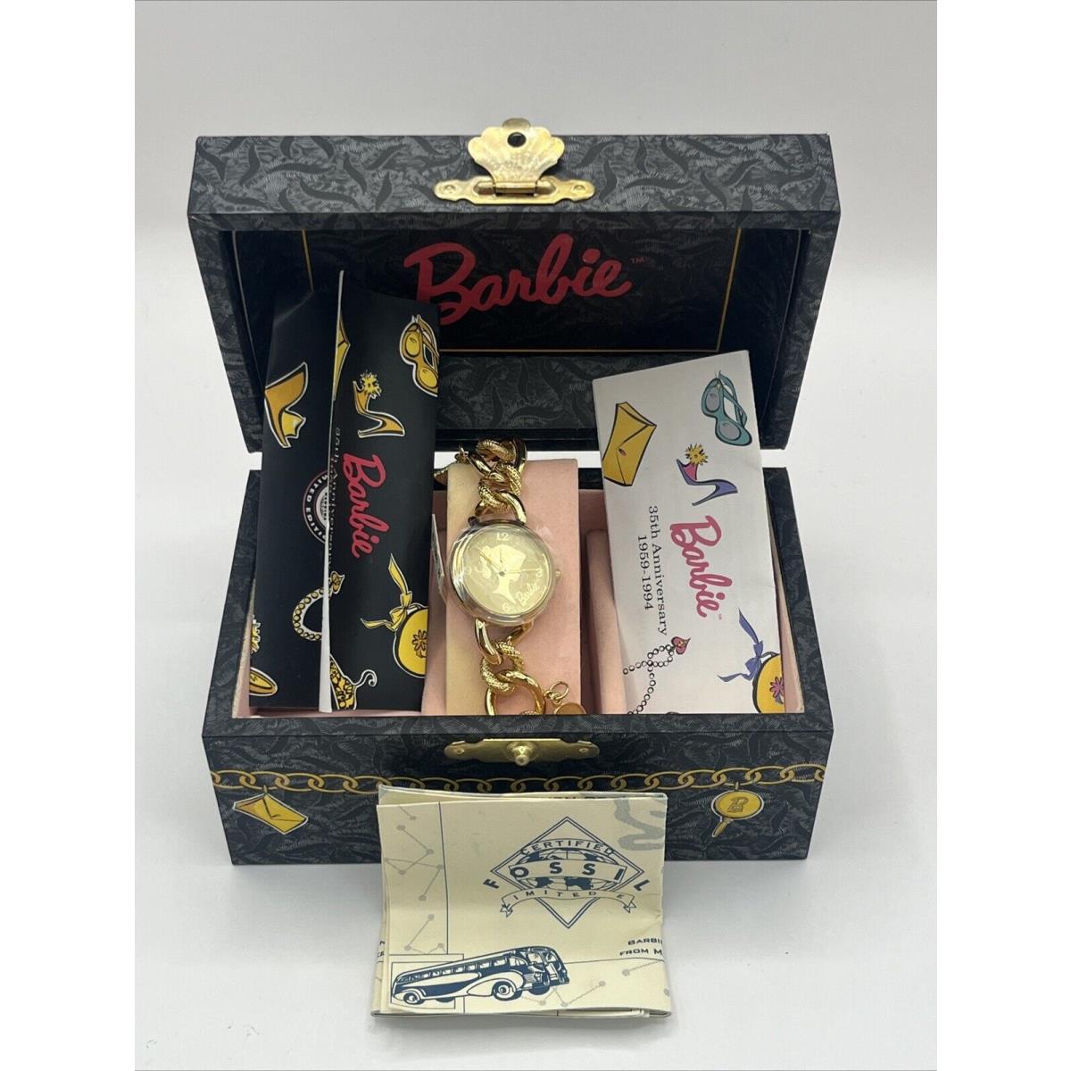 Fossil Barbie Watch Charming Bracelet Vintage ed Of/20 000 Jewlry Bx Xlnt