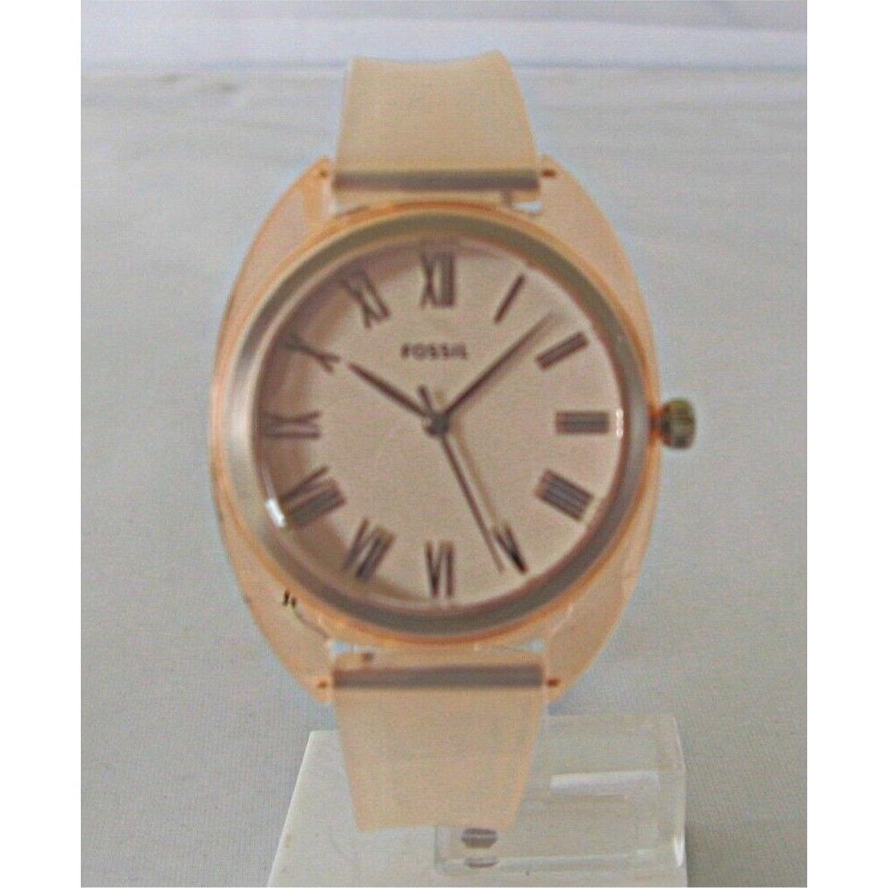 Fossil - Ladies Jude Three-hand Peach Silicone Watch - ES4856