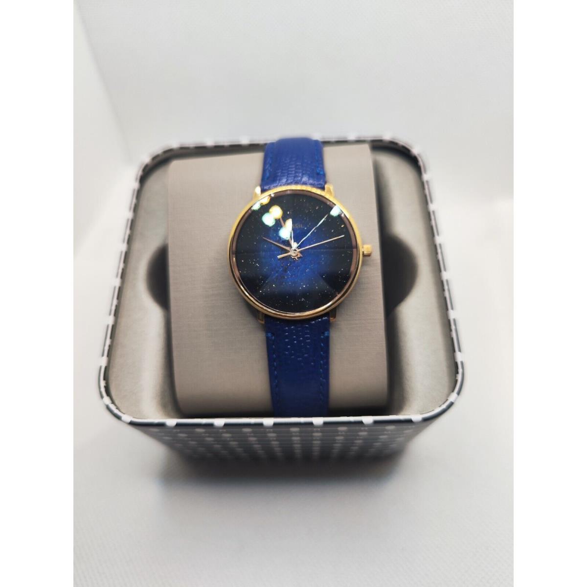 Fossil Prismatic Galaxy Three-hand Blue Leather Watch ES4729