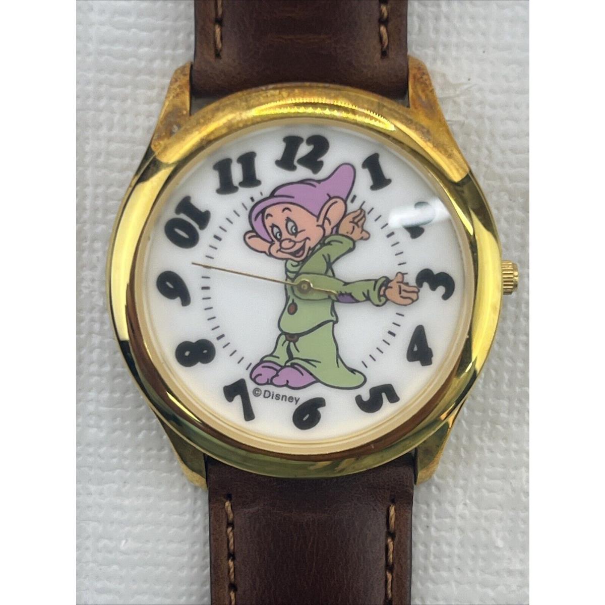 Dopey Collectors Club Wrist Watch Snow White 1993 Fossil Disney Store Test