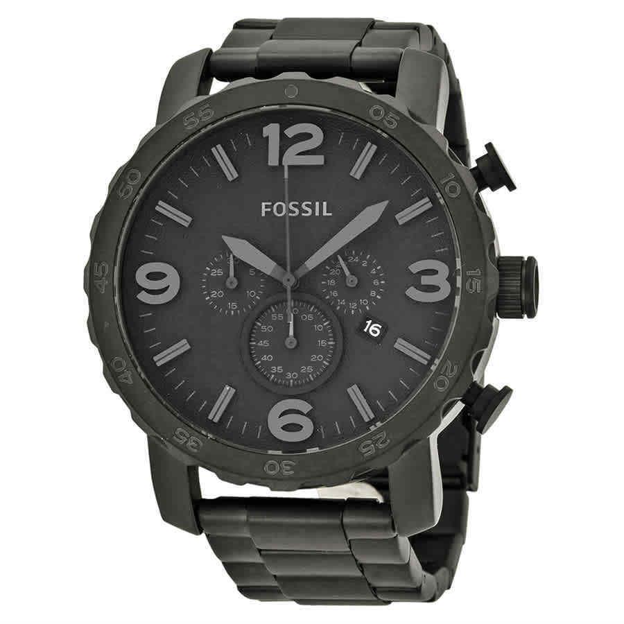 FSJR1401 Fossil Nate Chronograph Black Dial Ion-plated Men`s Watch - Choose