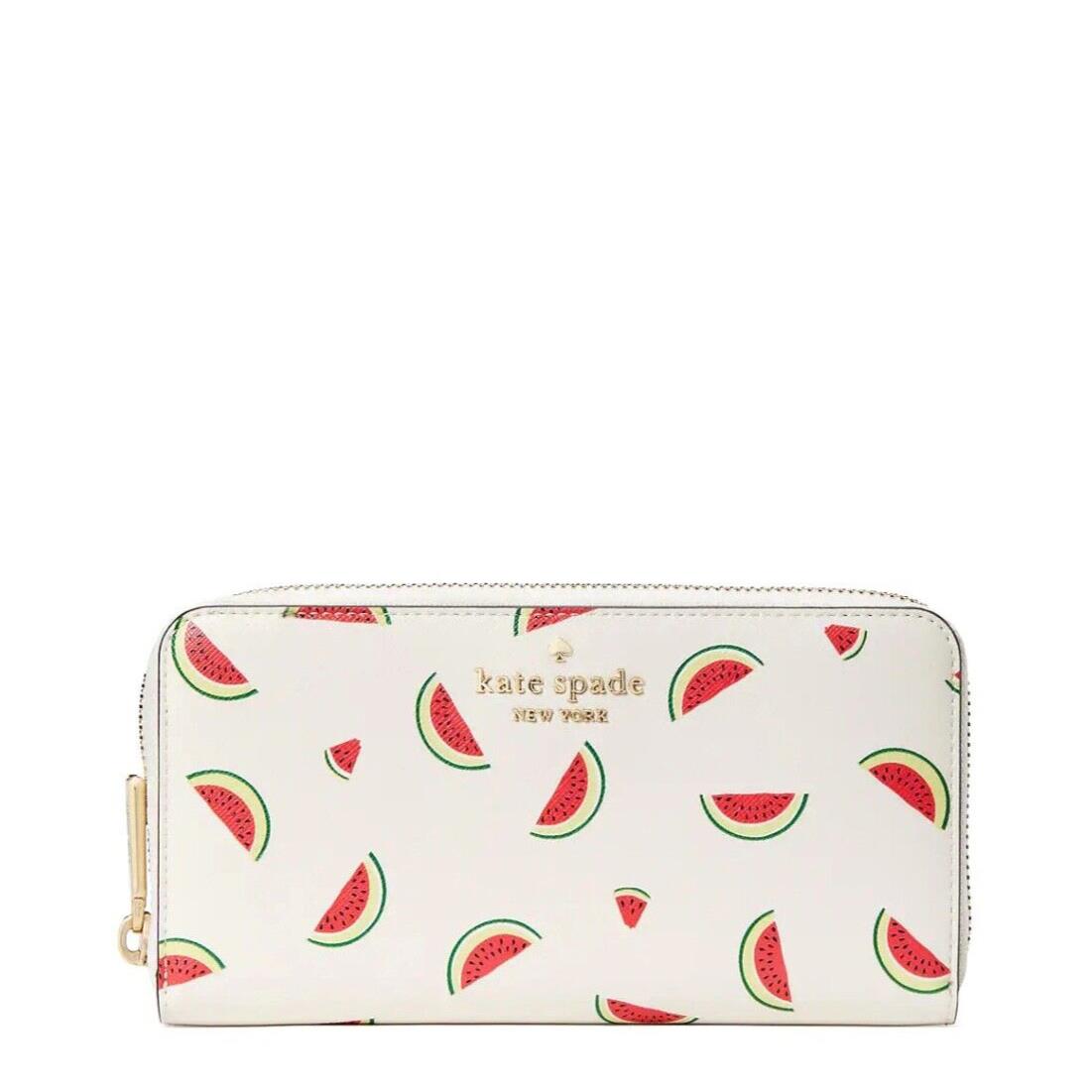 Kate Spade Staci Watermelon Party Large Continental Wallet Cream Multi KB551