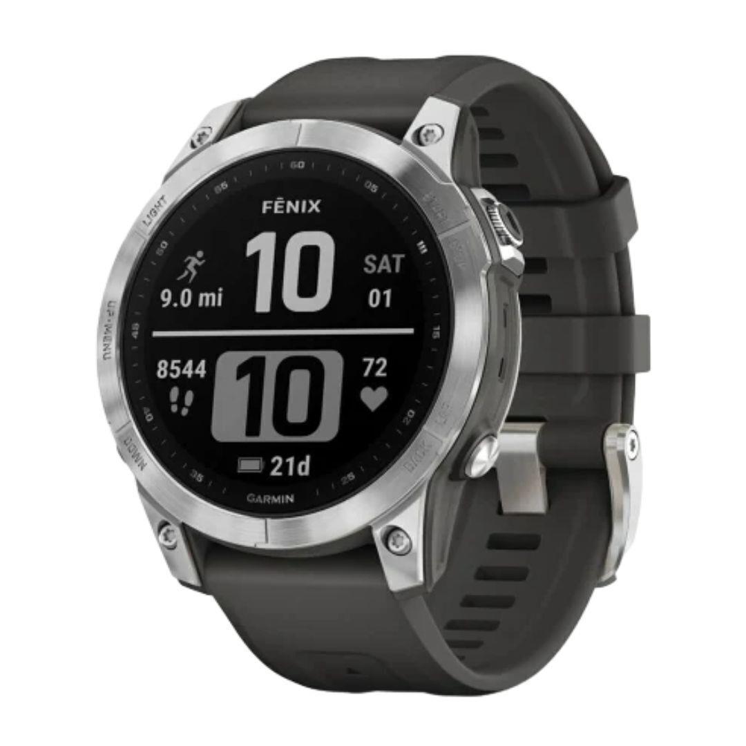 Garmin Fenix 7 Multisport Gps Watch Silver with Graphite Band - Silver