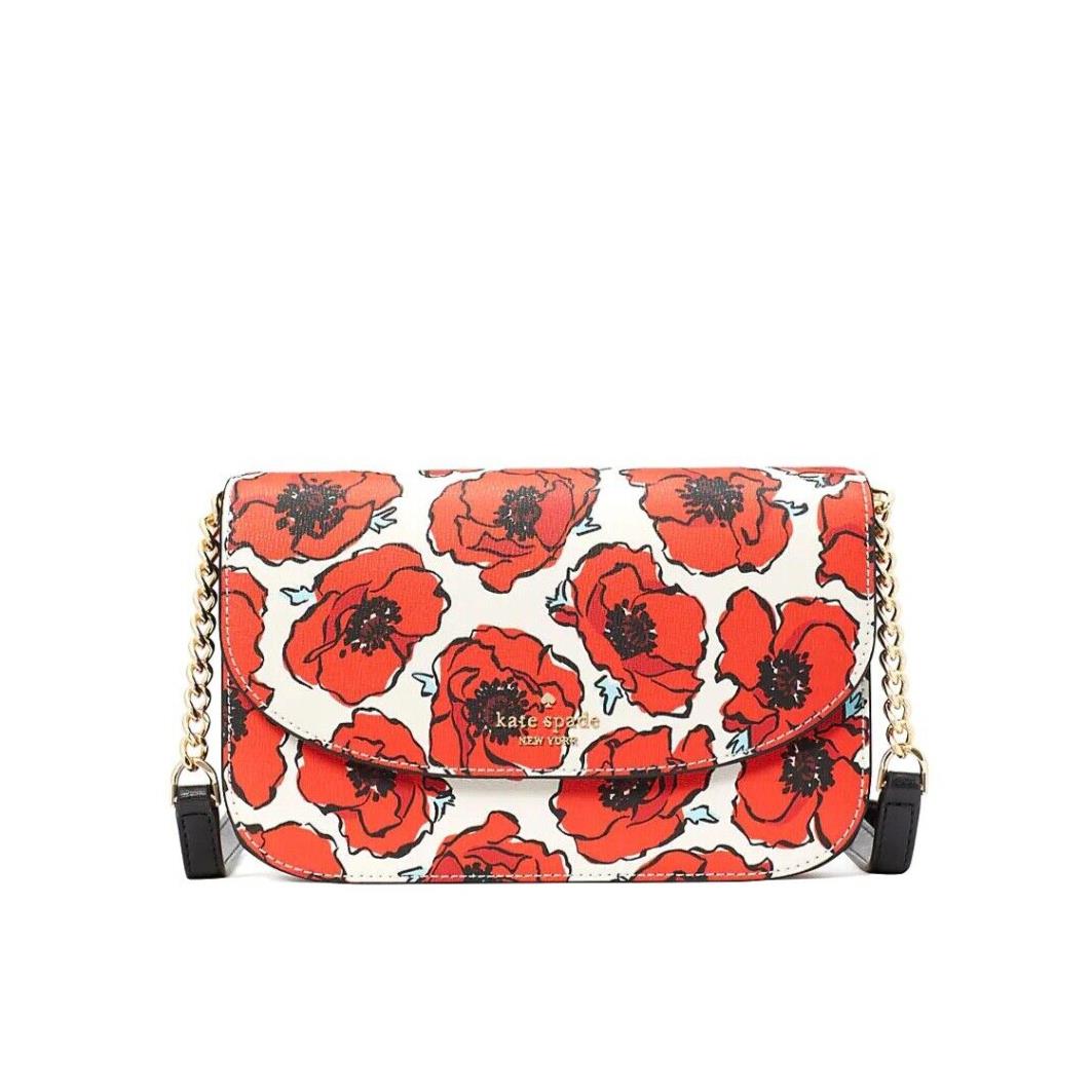 Kate Spade Kristi Poppy Printed Wallet Crossbody Floral Cream Multi KC457