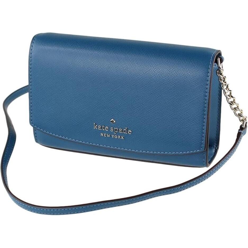 Kate Spade Staci Small Flap Saffiano Leather Crossbody Phone Dark Peacock