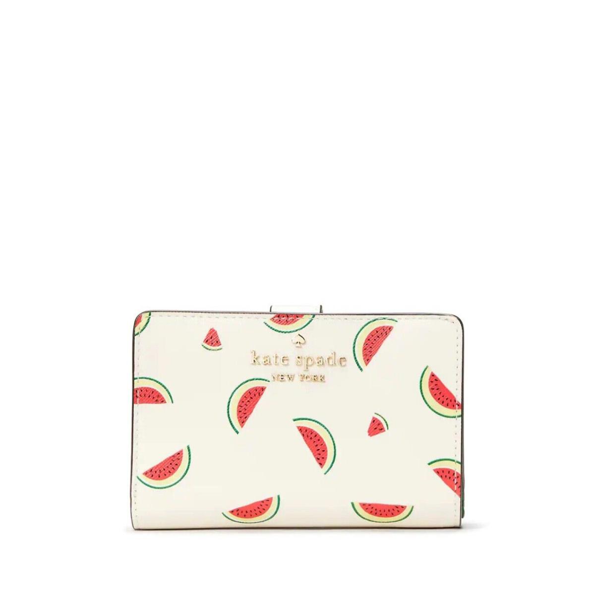 Kate Spade Staci Watermelon Party Medium Compact Bifold Wallet KB555