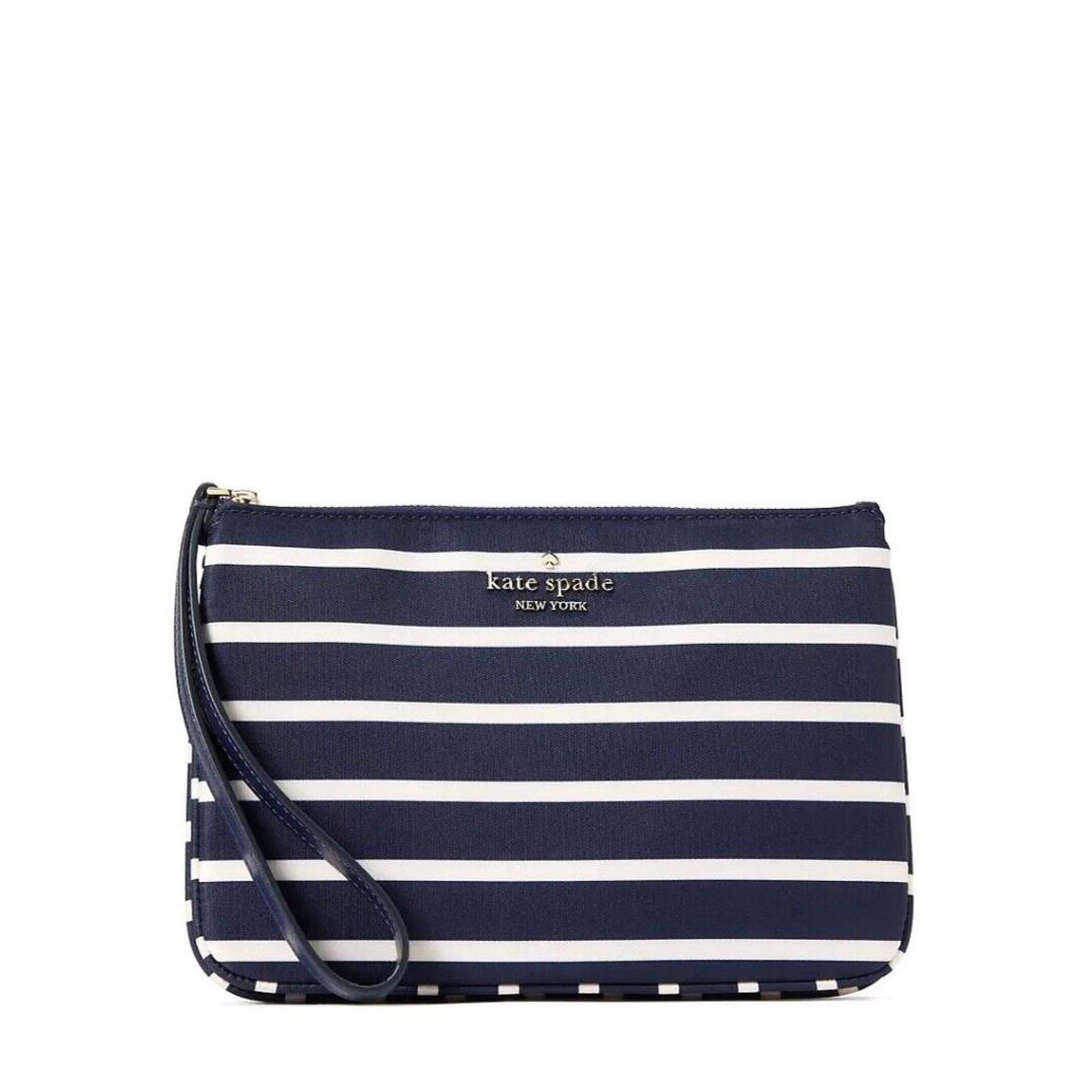 Kate Spade Chelsea Nylon Medium Wristlet Pouch Parisian Navy Multi KB575