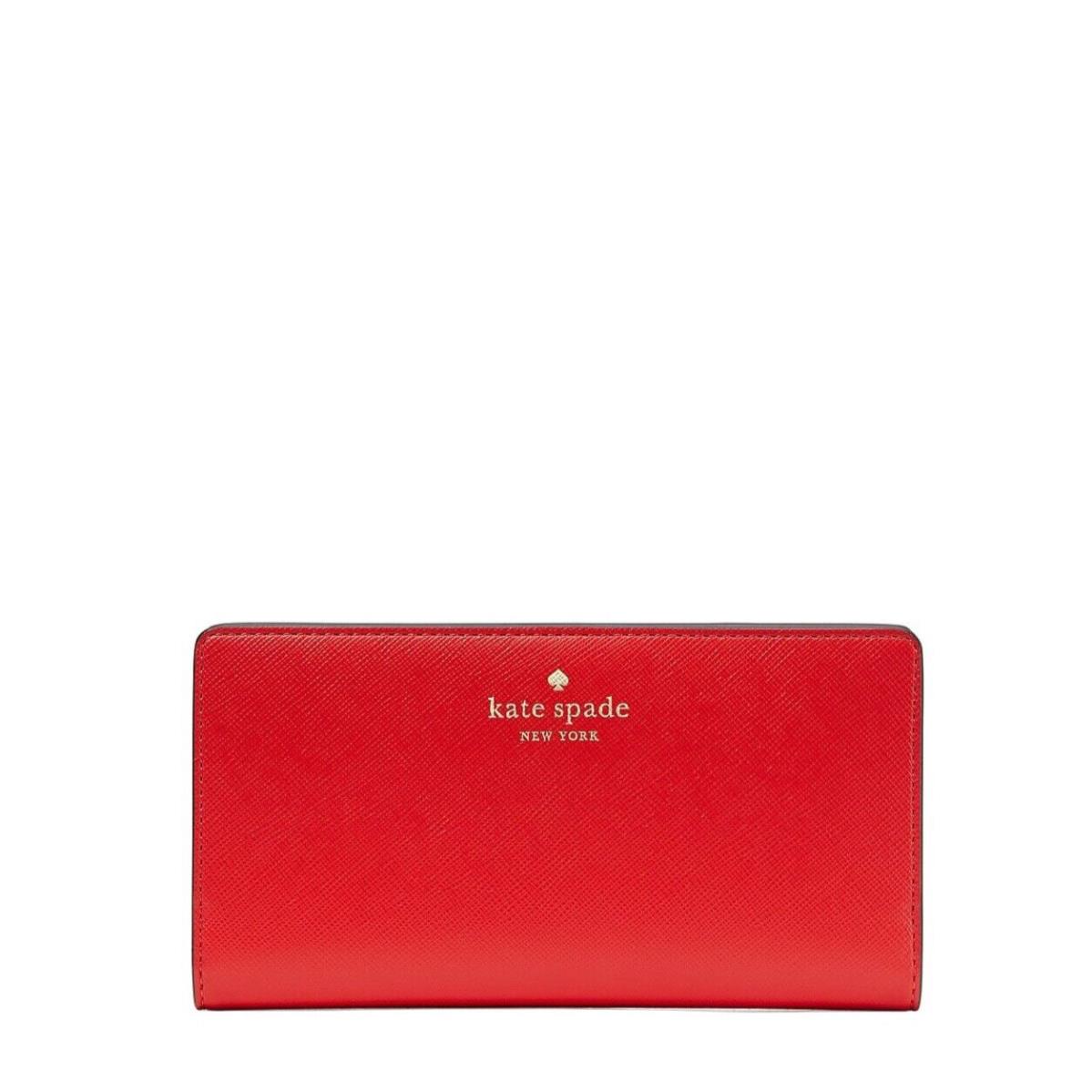 Kate Spade Marlee Large Slim Bifold Wallet Heirloom Tomato Red KB579