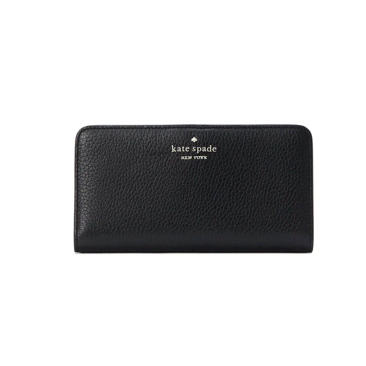 Kate Spade Dumpling Large Leather Slim Bifold Wallet Black KA575