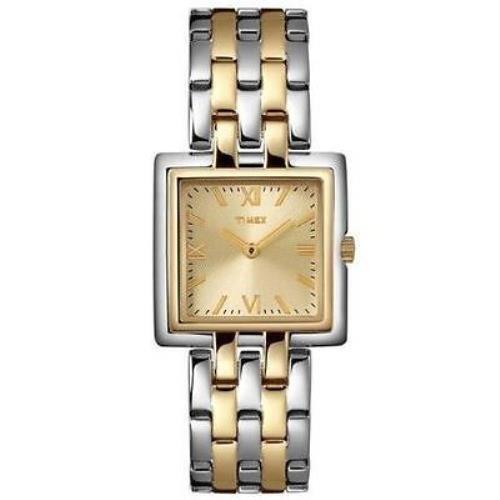 Timex 2 Tone Silver+gold Stainless Steel Bracelet Mini Square WATCH-T2N004Pf