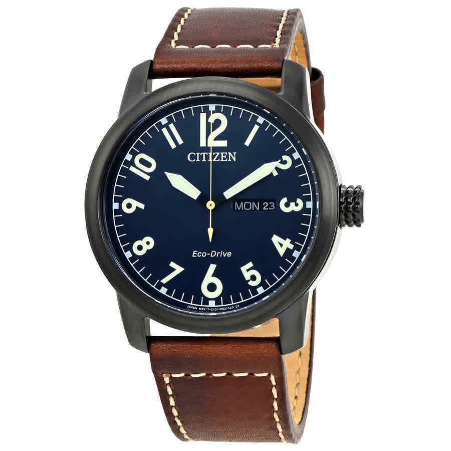 CZBM8478-01L Citizen Chandler Eco-drive Men`s Leather Watch - Style /: Brown