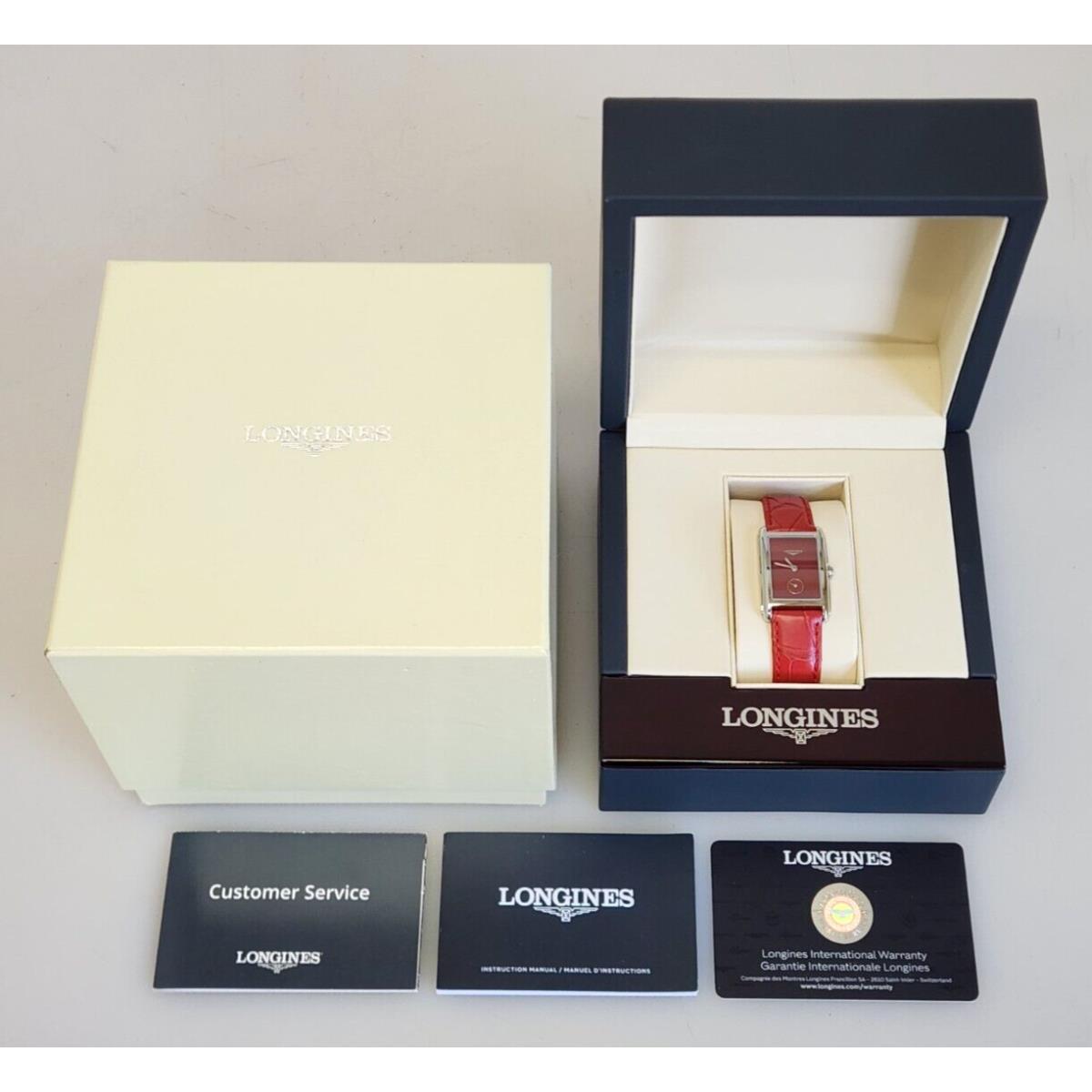 Longines L5.512.4 Dolce Vita Small Second Quartz Swiss Made Ladies Watch Red