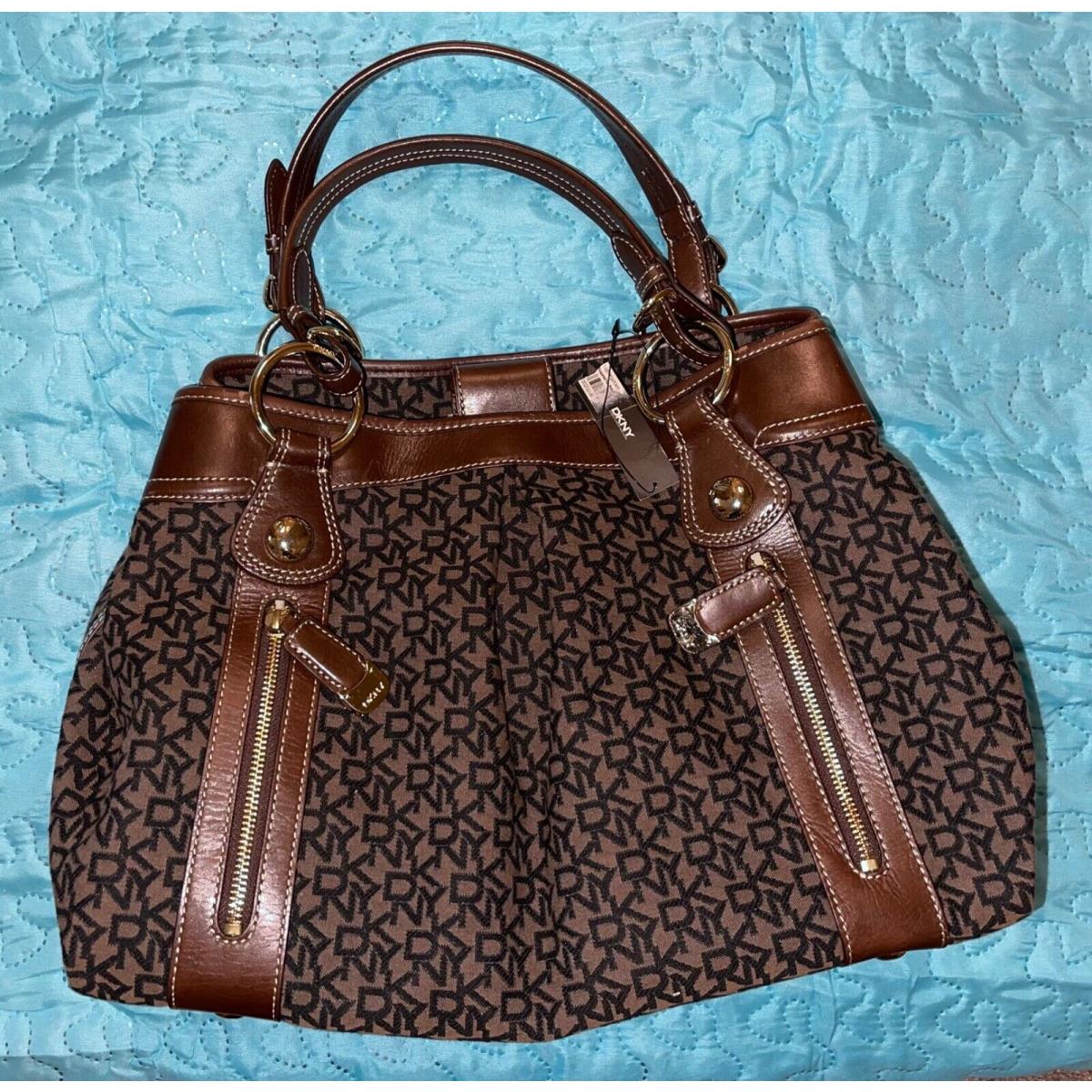 Dkny Satchel Handbag Large Brown/black