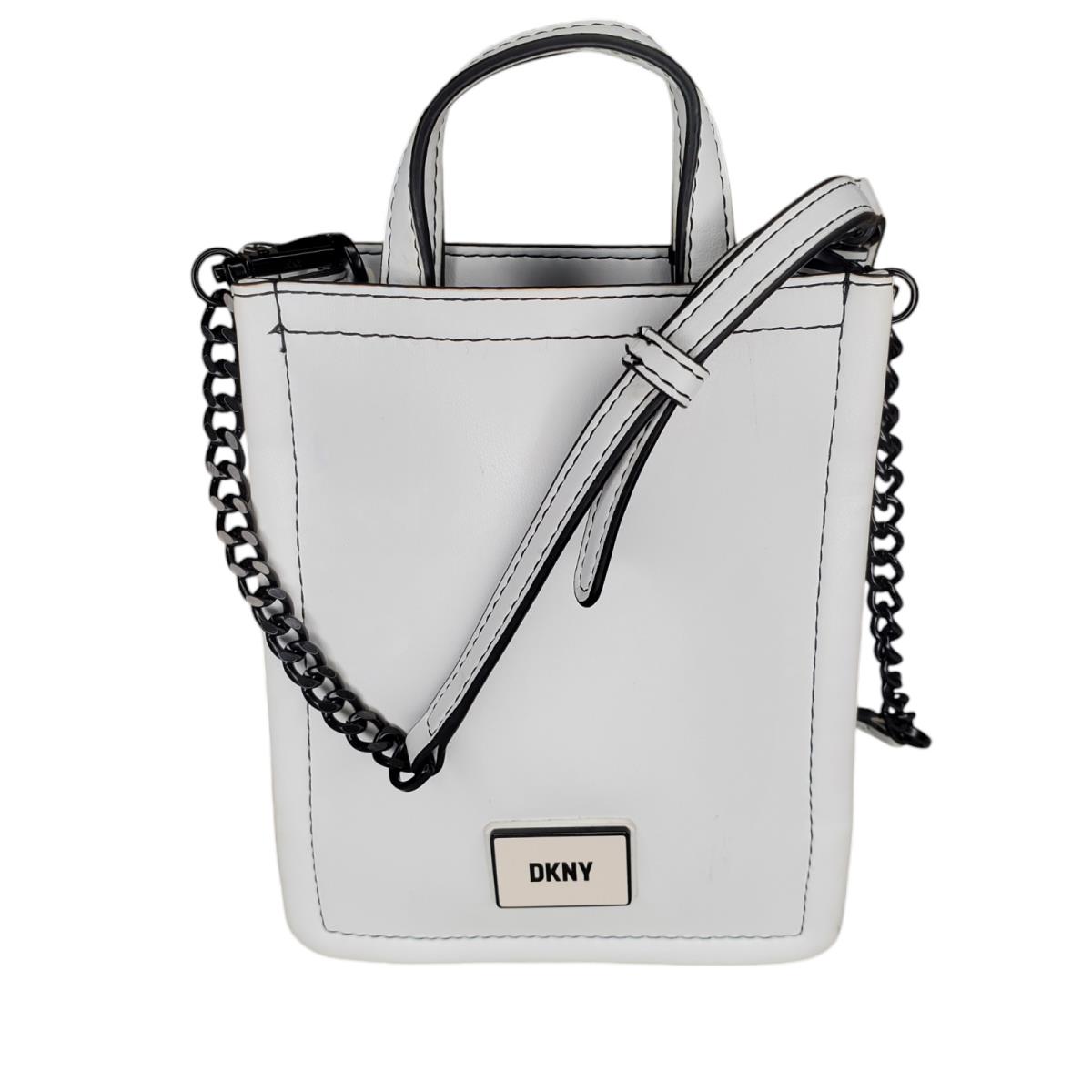 Dkny Magnolia White Mini Crossbody Bag Detachable Chain Strap Magnetic Snap