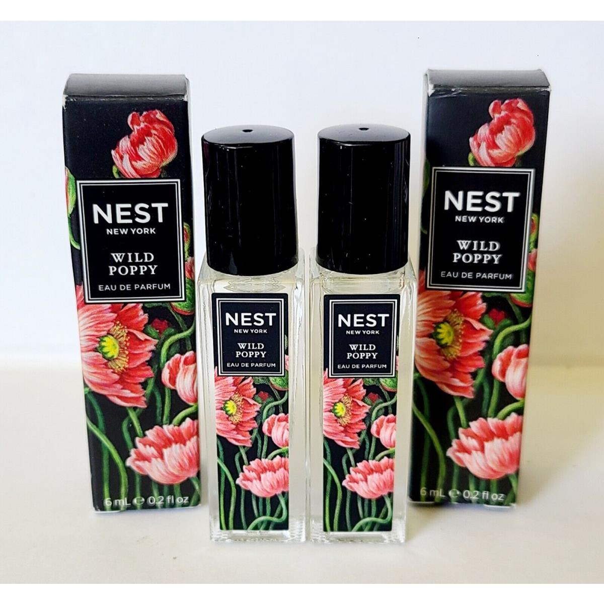 Nest York Wild Poppy Eau de Parfum Rollerball .2 oz 6 ml Travel Set x2