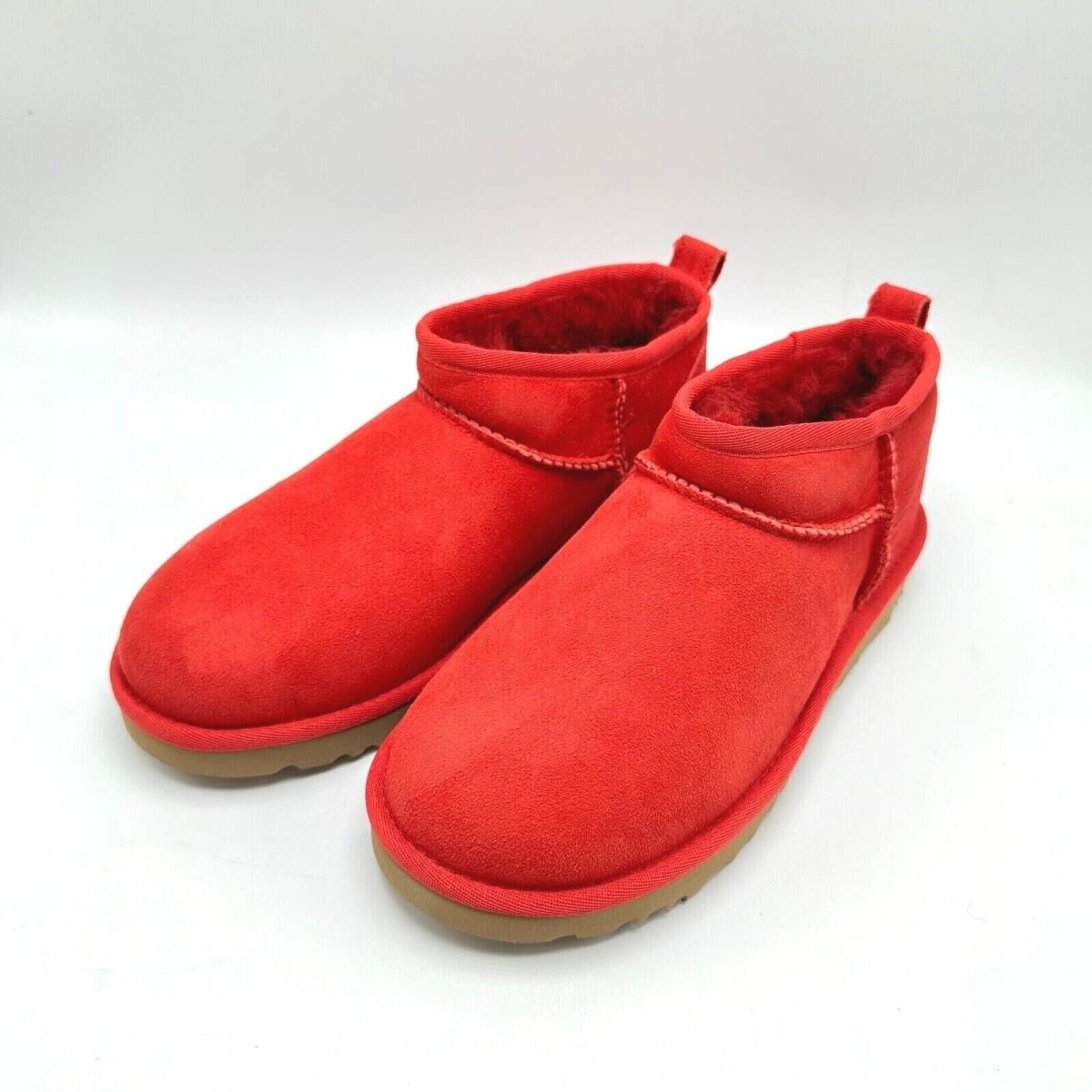 Ugg Classic Ultra Mini Boot Ribbon Red Sheepskin Women`s 1116109RBRD sz 6-10