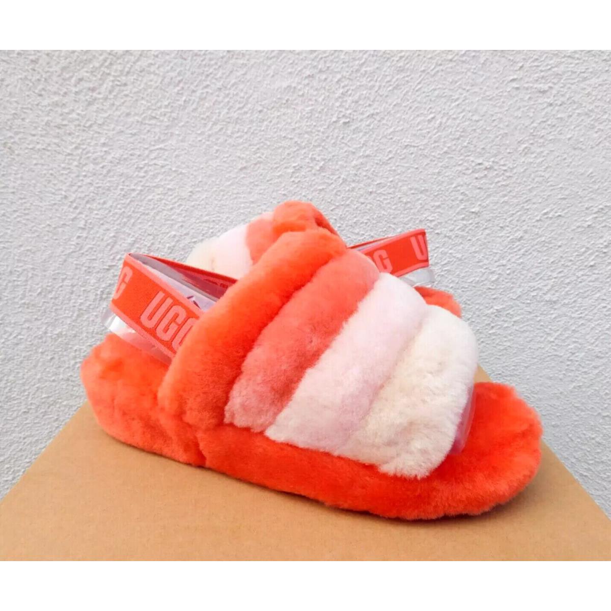 Ugg Lava Flow Multi Fluff Yeah Slide Sheepskin Slippers Women US 7