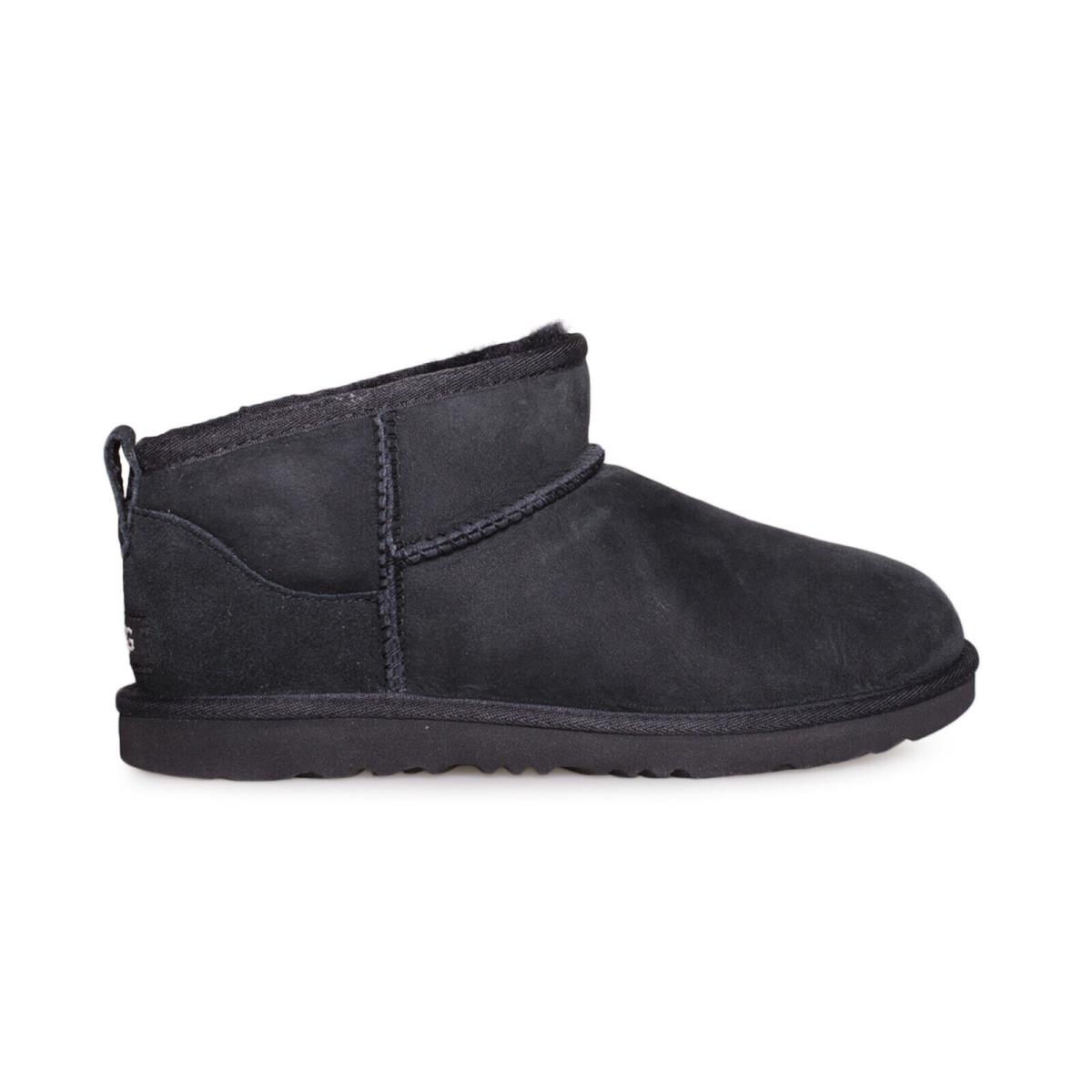 Ugg Classic Ultra Mini Black Fur Comfort Boots Size Youth 6 Fit`s Women`s 8