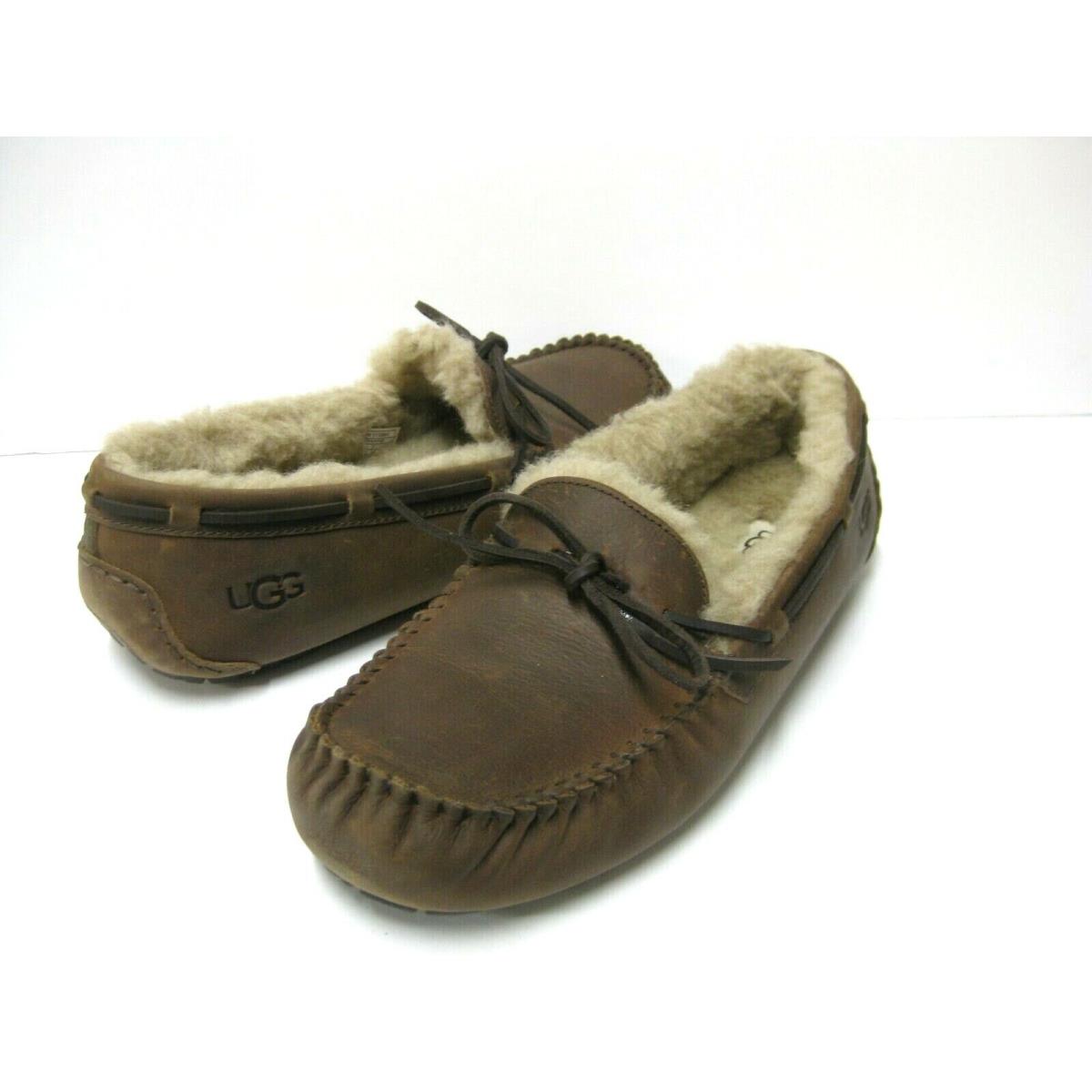 Ugg Olsen Men Slippers Leather Tan US 8 /uk 7 /eu 41 /jp 26