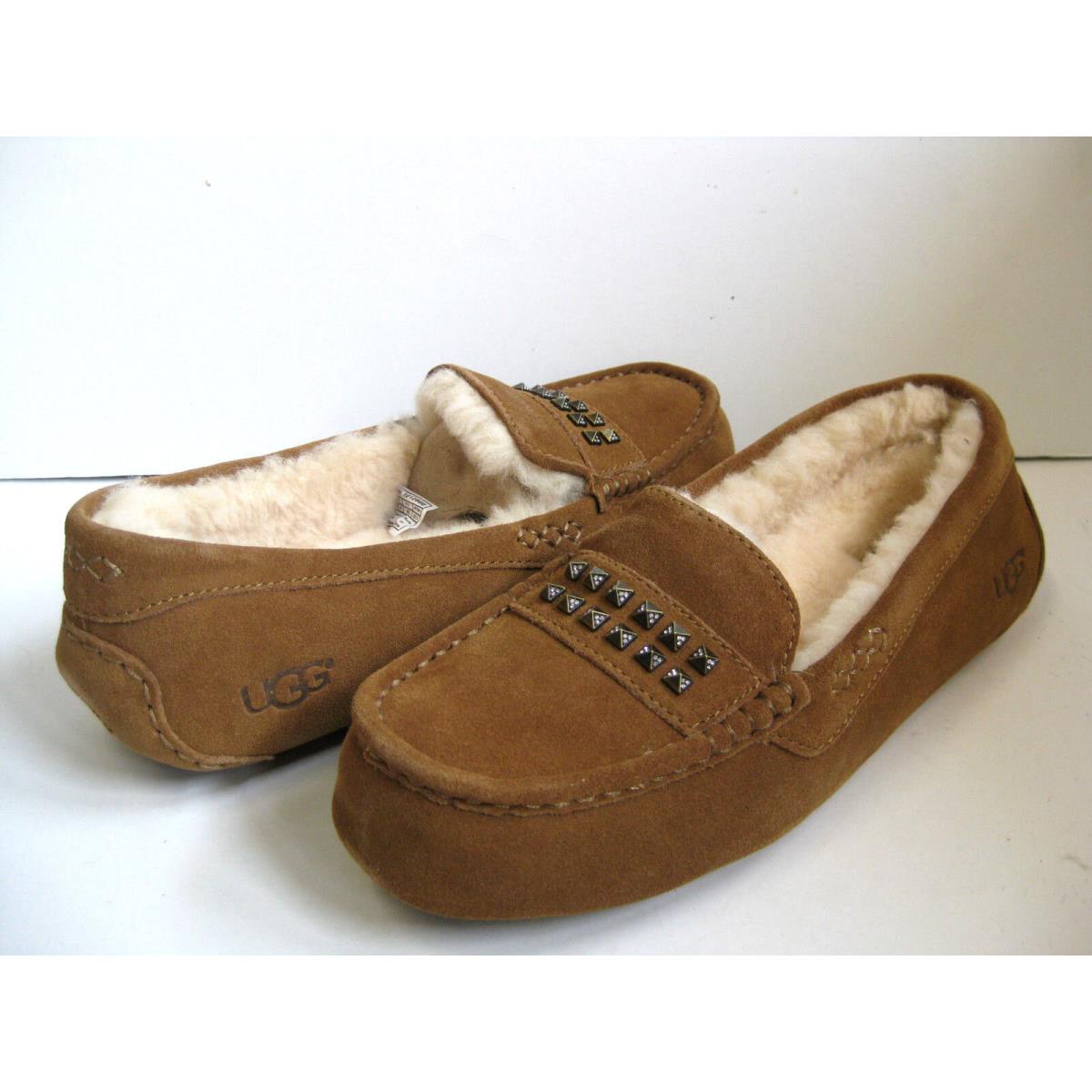 Ugg Ansley Deco Studs Women Slipper Suede Chestnut US 12 /uk 10.5 /eu 43