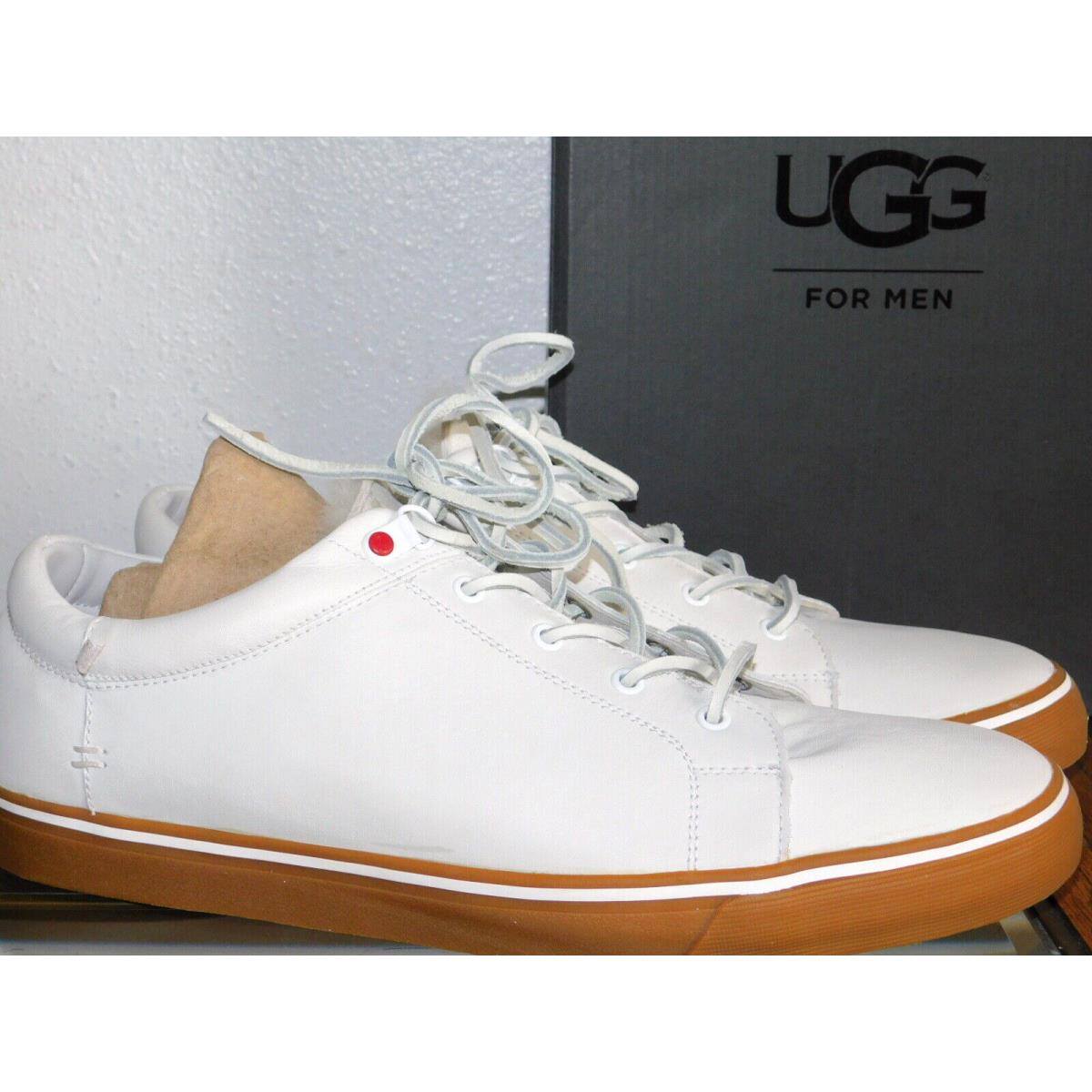 Mens 11.5 White Ugg Brock Luxe 1017762 Leather Waterproof Trainers Sneakers