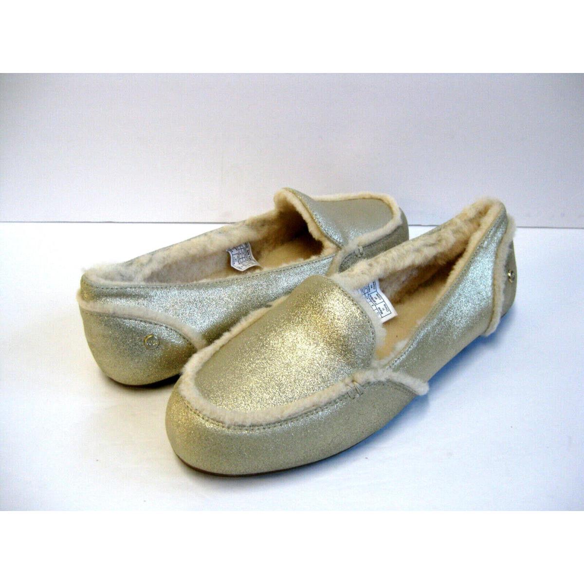 Ugg Hailey Metallic Women Shoes Suede Platinum Gold US 10 /uk 8 /eu 41