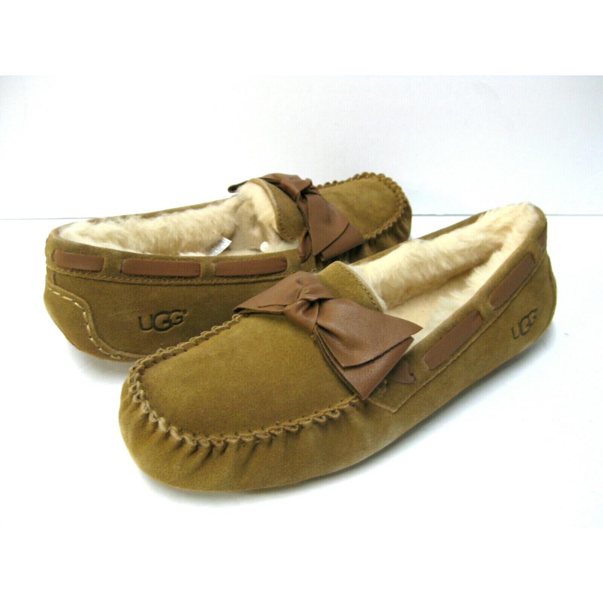 Ugg Dakota Leather Bow Women Slipper Suede Chestnutus 11 /uk 9 /eu 42