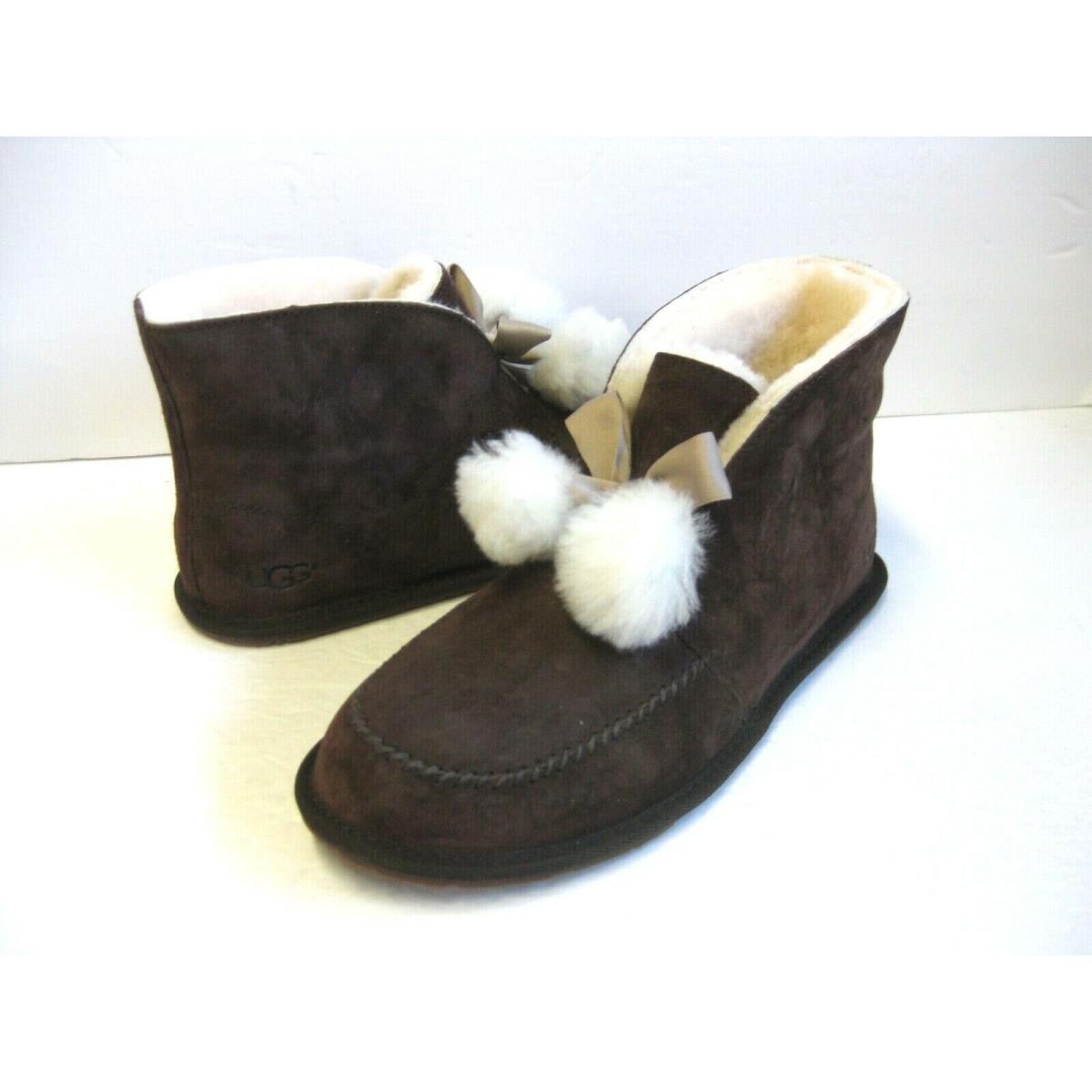 Ugg Kallen Women Slippres Pom Pom Suede Stout US 9 /uk 7.5 /eu 40