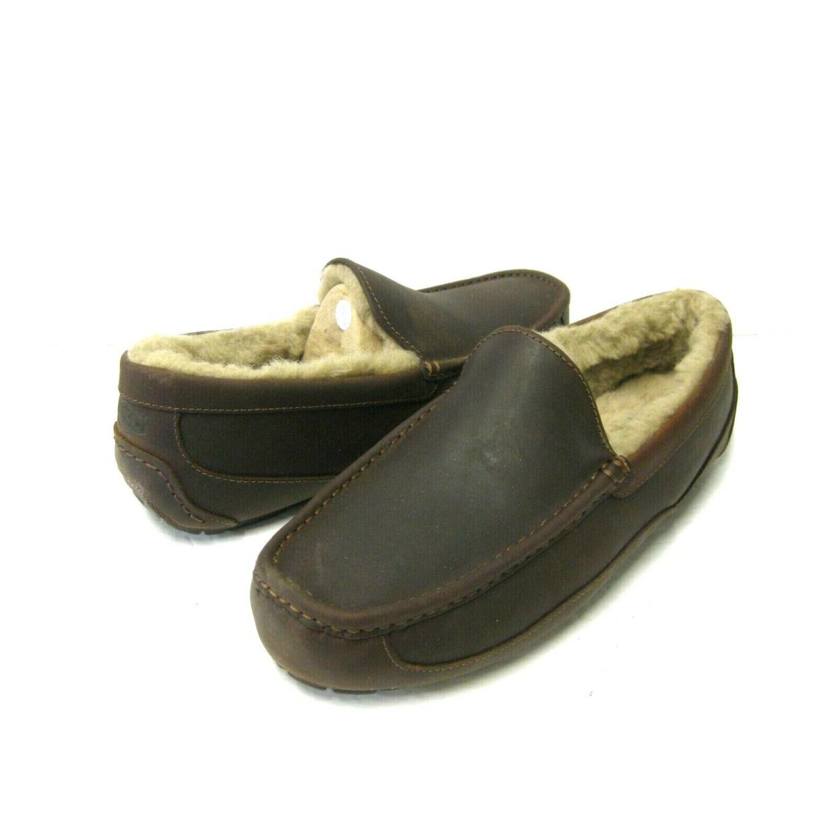 Ugg Ascot Men Slipper Leather Cognac US 12 /uk 11 /eu 45