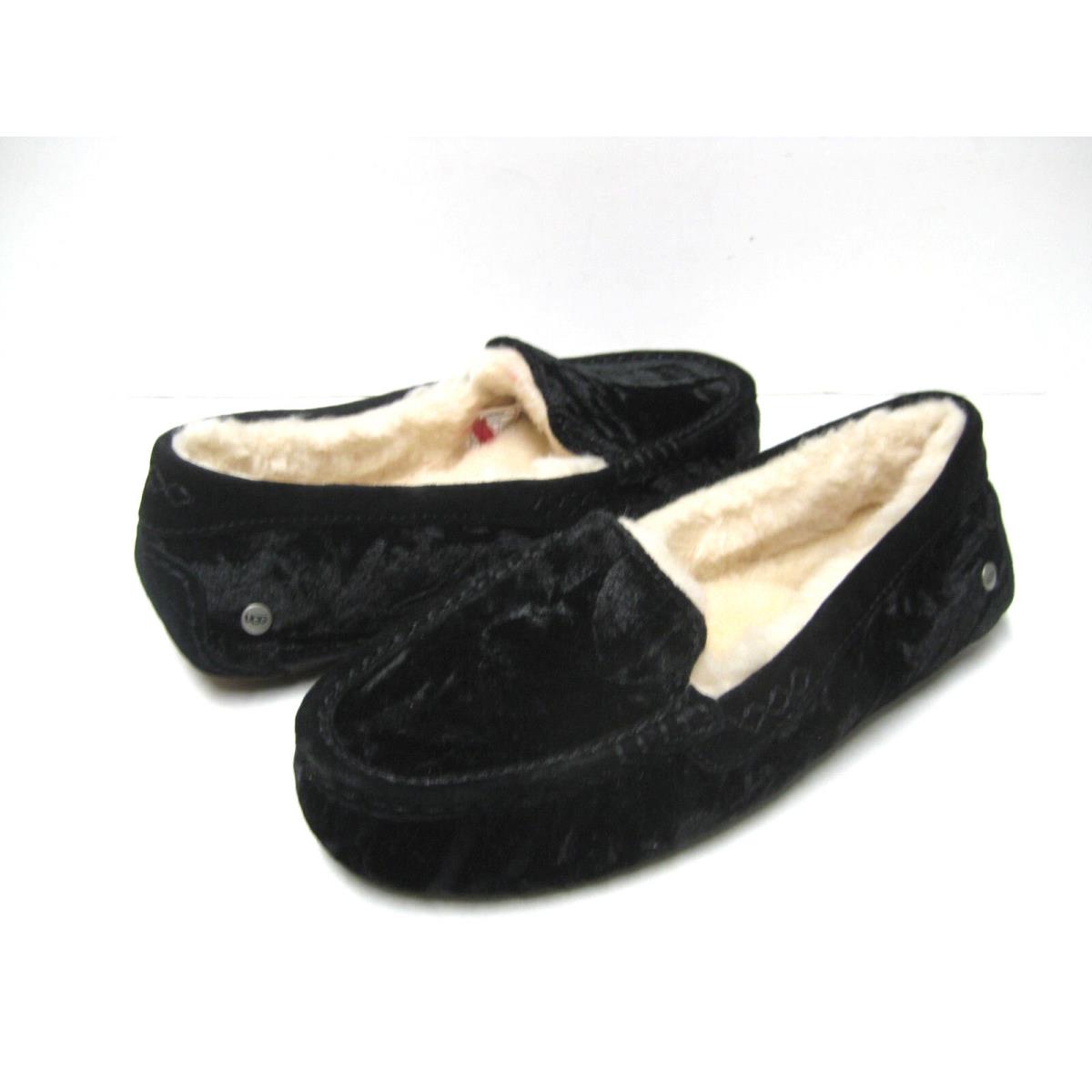 Ugg Ansley Crushed Velvet Women Slipper Black US 12 /uk 10.5 /eu 43