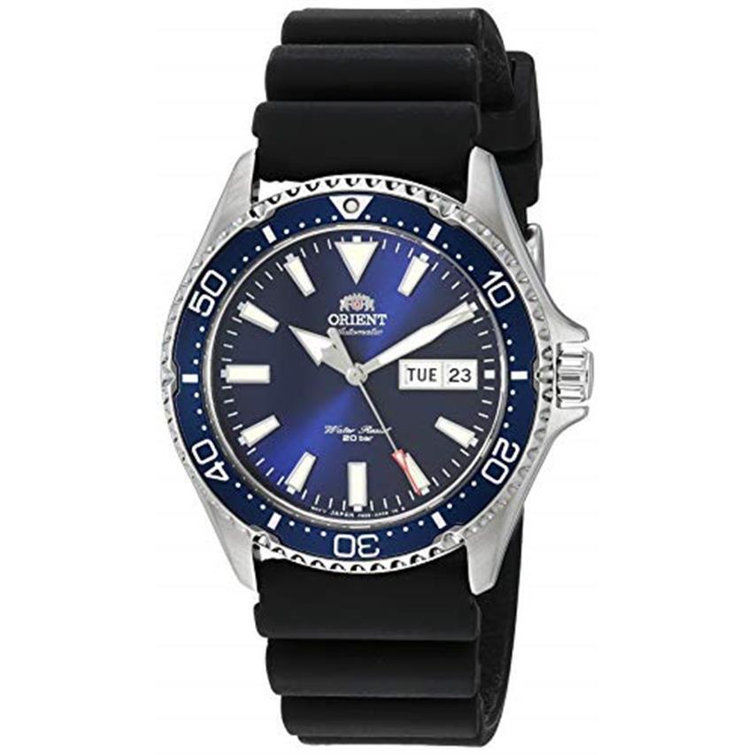 Orient Men`s Kamasu Automatic Diving Watch with Sapphire Assorted Colors blue - rubber strap