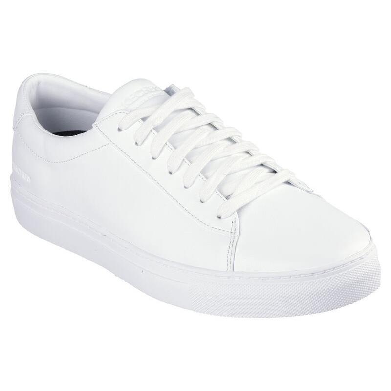 Mens Skechers Arch Fit Legend - Drezo White Leather Shoes