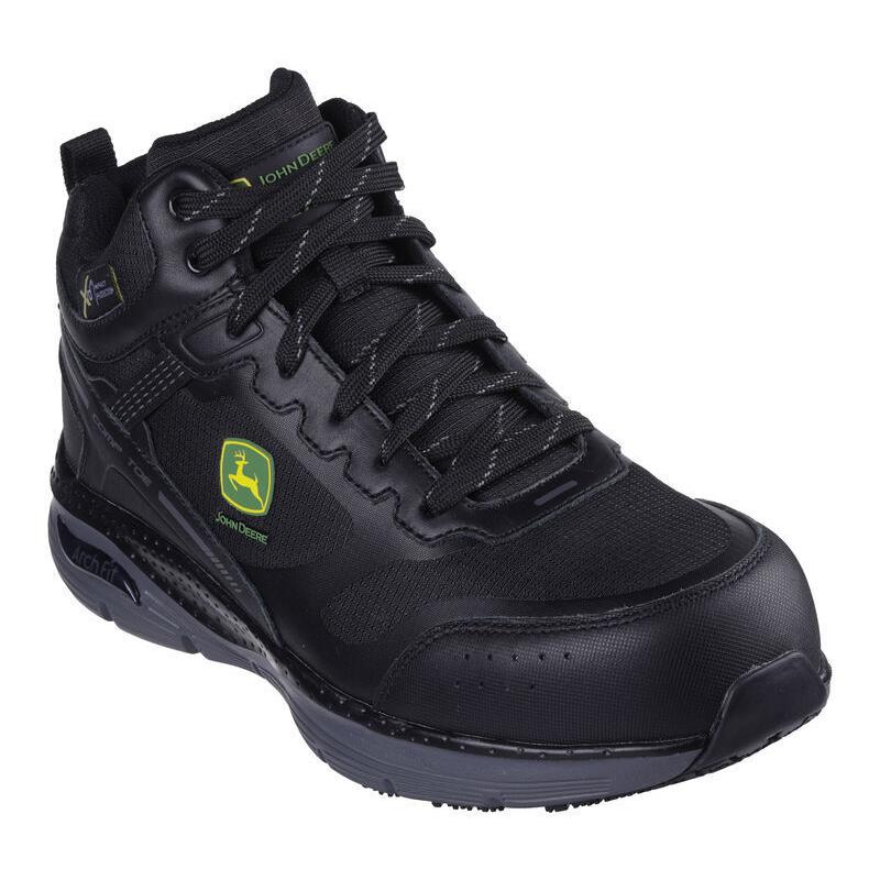 Mens Skechers John Deere: Arch Fit SR - Onyx Cove Black Mesh Shoes Genuines