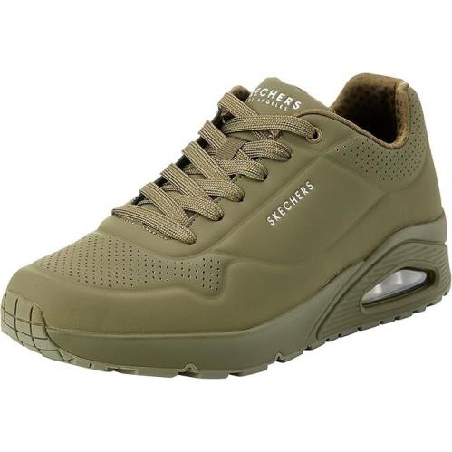 Skechers Uno Pop of Sunshine Low Top Men`s Casual Fashion Shoes Sneaker Olive - Green