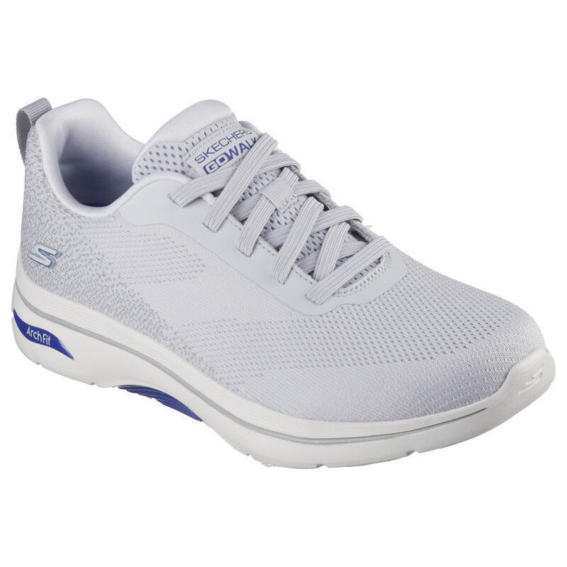 Mens Skechers GO Walk Arch Fit 2.0 Gray Blue Mesh Shoes