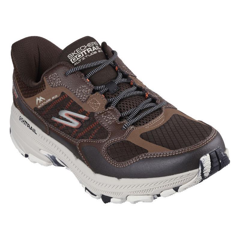 Mens Skechers GO Run Trail Altitude 2.0 - Rocky Hill Brown Orange Mesh Shoes