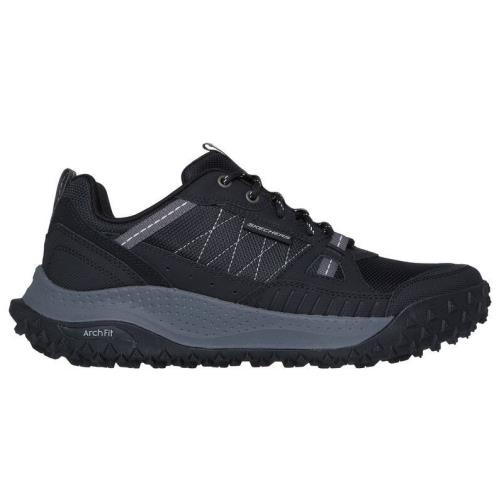 Mens Skechers Arch Fit Swift Trail Black Charcoal Leather Shoes