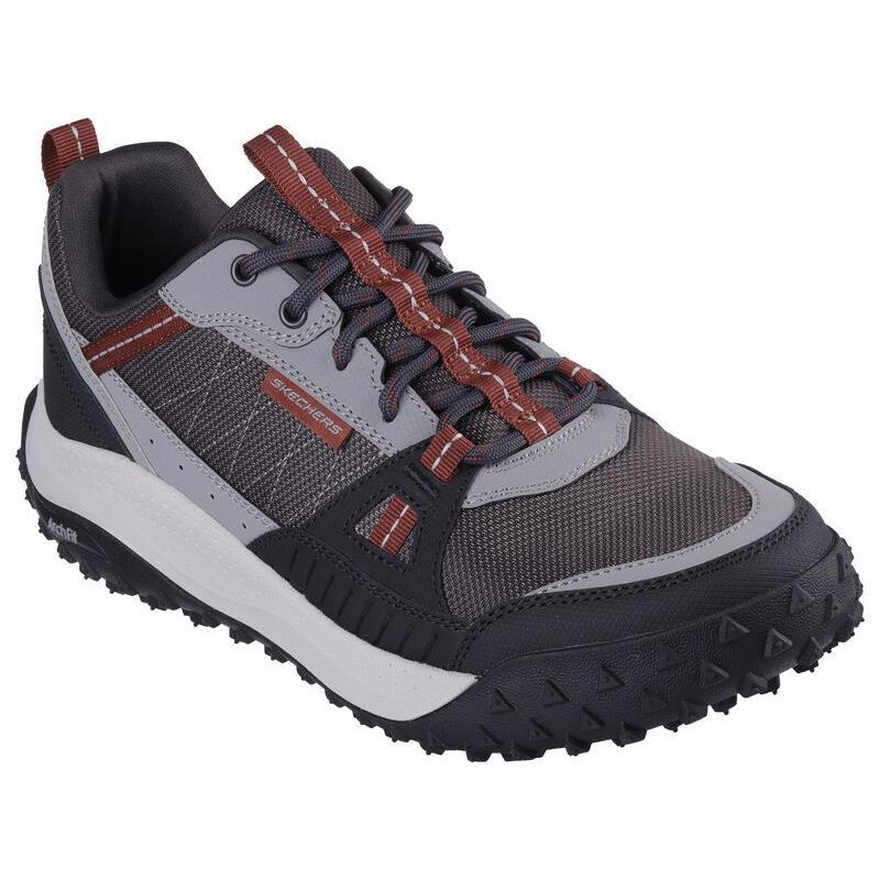 Mens Skechers Arch Fit Swift Trail Gray Black Leather Shoes