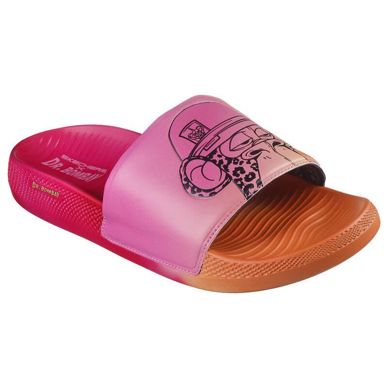 Mens Skechers Snoop Dogg: Low Slider - Bombay Pink Orange Foam Slide Sandals - Pink