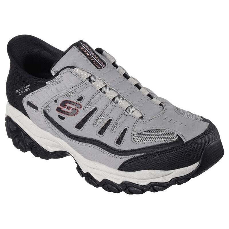 Mens Skechers Slip-ins: After Burn M. Fit - Ridgeburn Gray Black Mesh Shoes - Gray