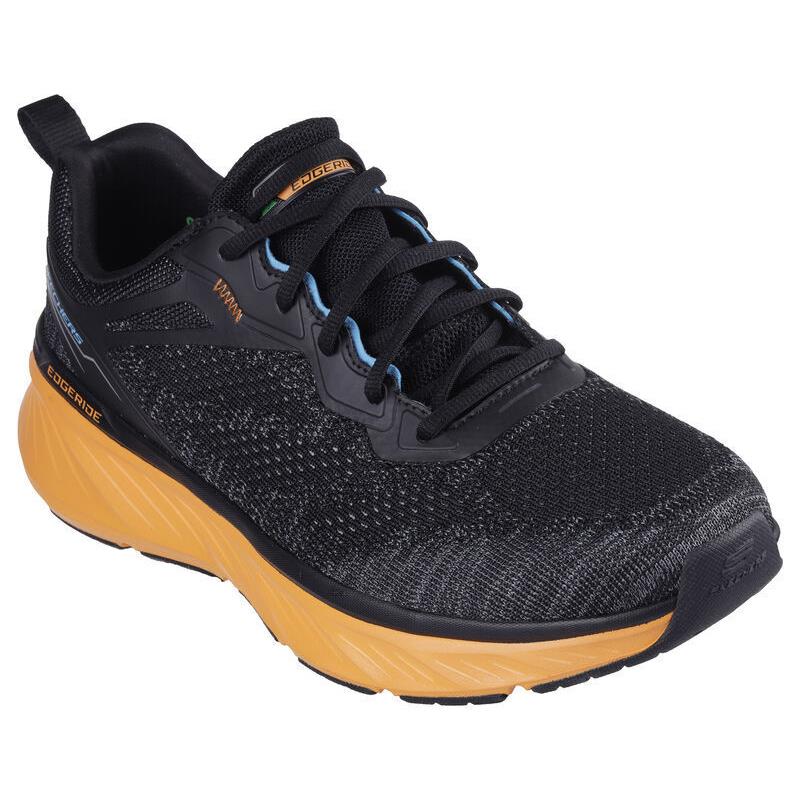 Mens Skechers Relaxed Fit: Edgeride-enzoh Black Orange Knit Shoes - Black