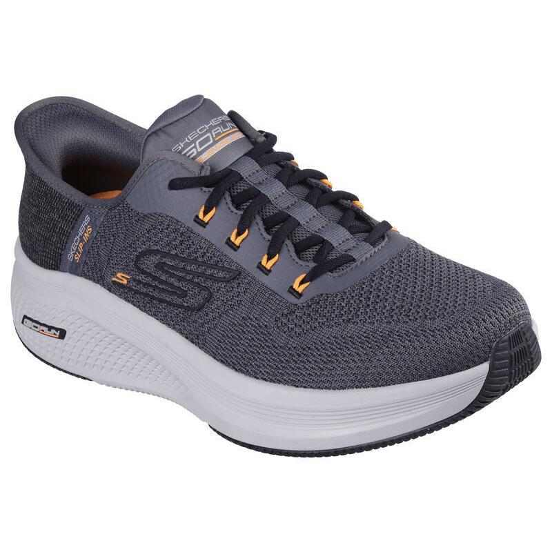 Mens Skechers Silp-ins: GO Run Elevate 2.0 Charcoal Knit Shoes - Gray