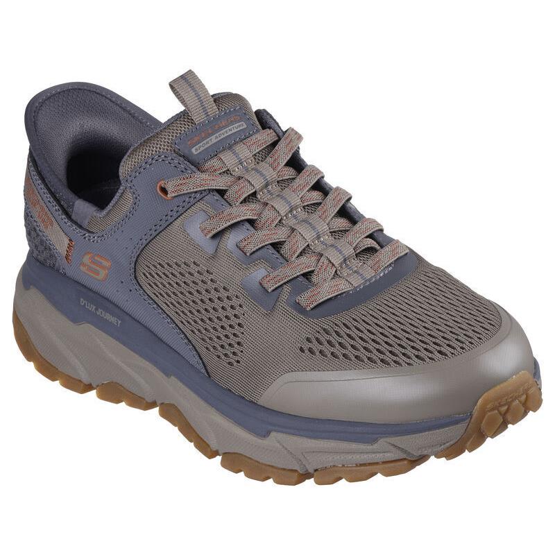 Mens Skechers Slip-ins Relaxed Fit: D`lux Journey Tan Charcoal Mesh Shoes - Brown