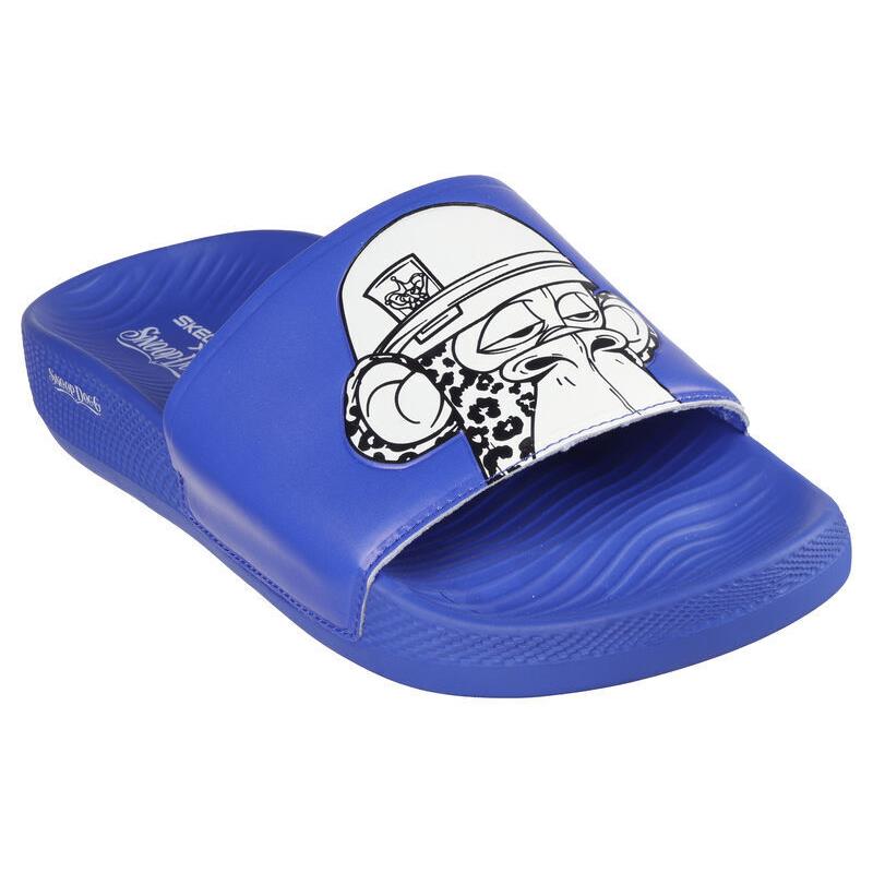 Mens Skechers Snoop Dogg: Low Slider - Bombay Blue Foam Slide Sandals - Blue