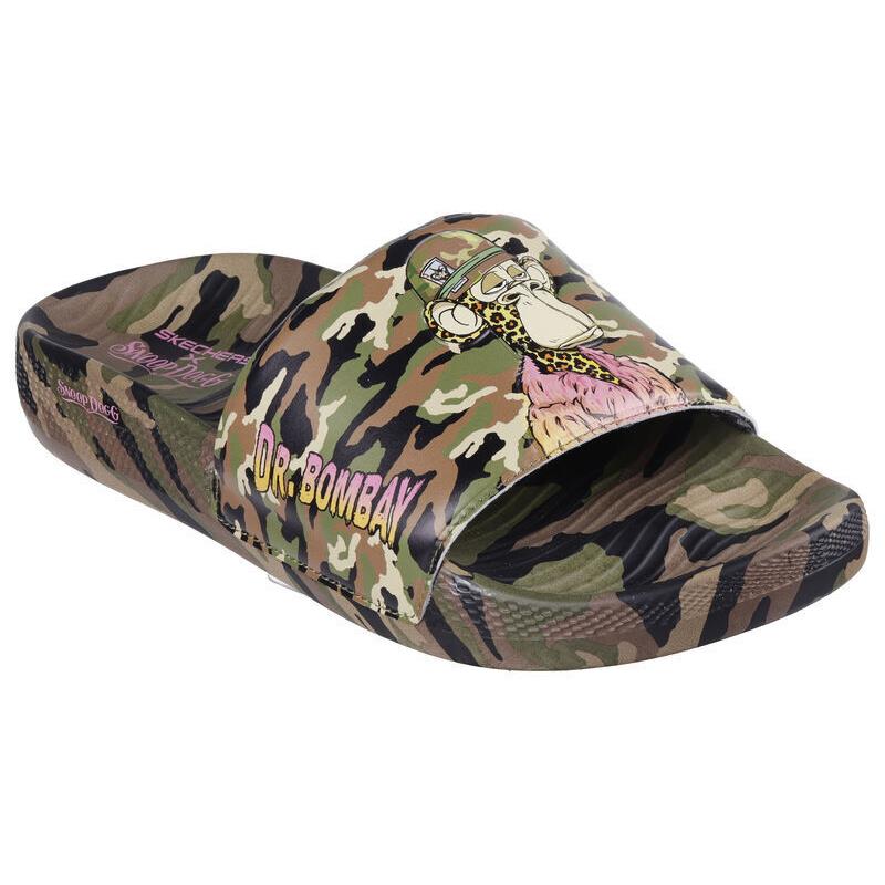 Mens Skechers Snoop Dogg: Low Slider - Bombay Camouflage Foam Slide Sandals - Multicolor