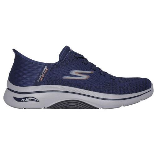 Mens Skechers Slip-ins: Arch Fit 2.0 - Grand Select 2 Navy Orange Knit Shoes