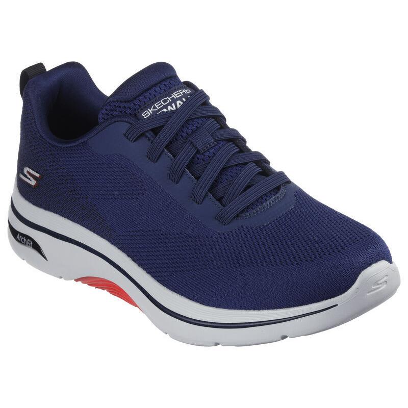 Mens Skechers GO Walk Arch Fit 2.0 Navy Red Mesh Shoes