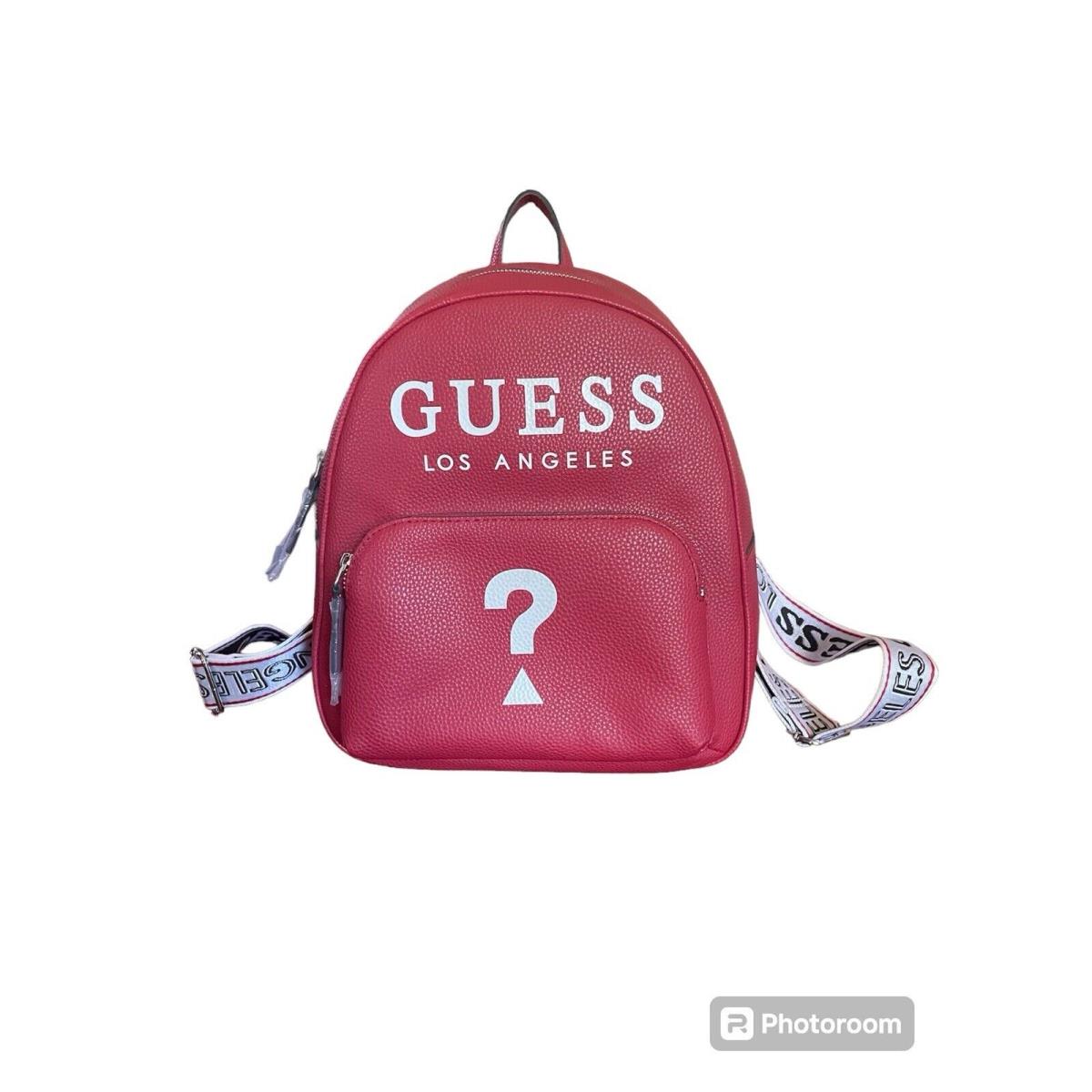 Guess Leather Back Pack Red Leather Women s